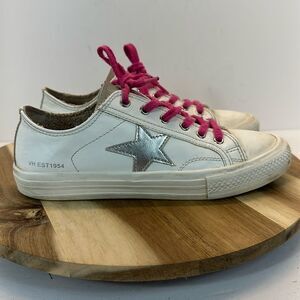 VINTAGE HAVANA Letty Sneakers Shoes White Silver Hot Pink Women's 7